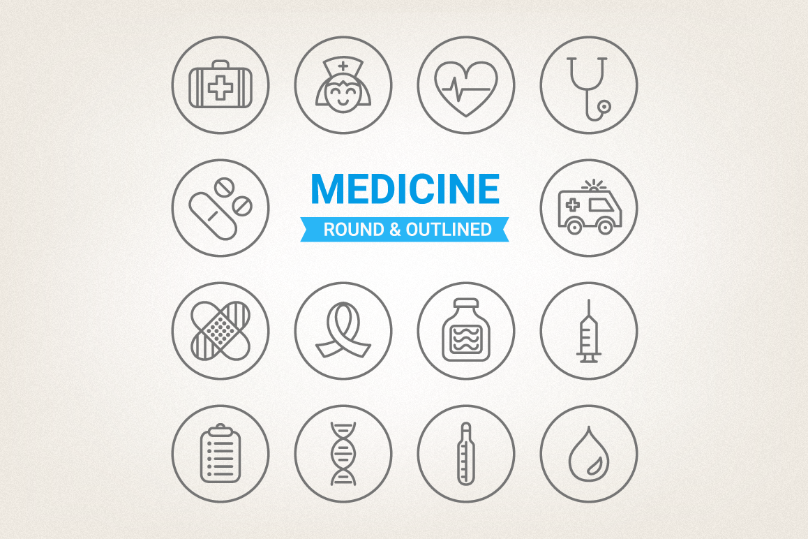 Circle Medical Icons example image 1