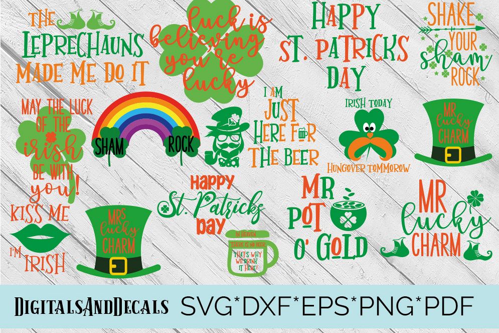 Download St Patrick's Day Design Bundle SVG, DXF, EPS, png Files ...