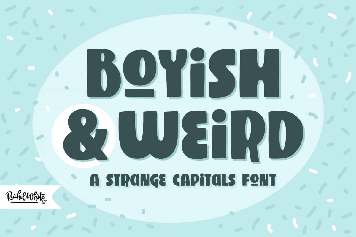 Boyish & Weird, a strange capitals font example image 1