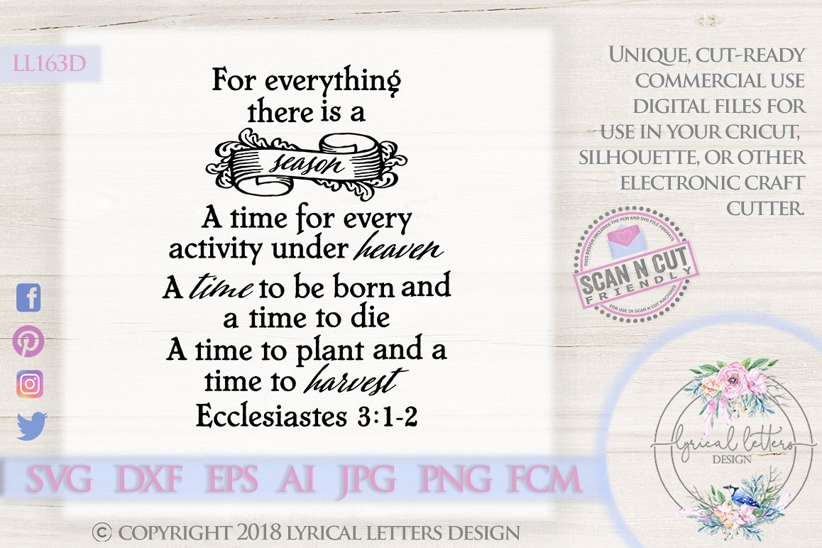 For Everything There is a Season Ecclesiastes SVG DXF LL163D example image 1