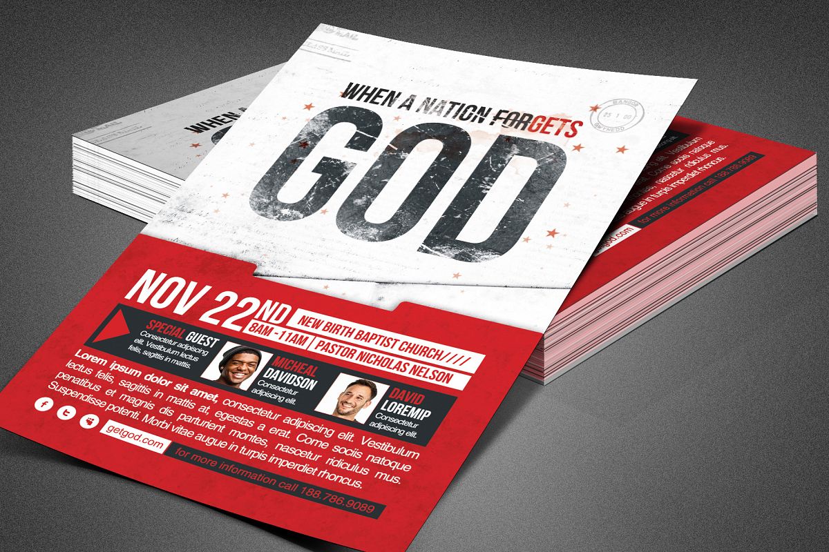 Nation Forgets God Church Flyer example image 1