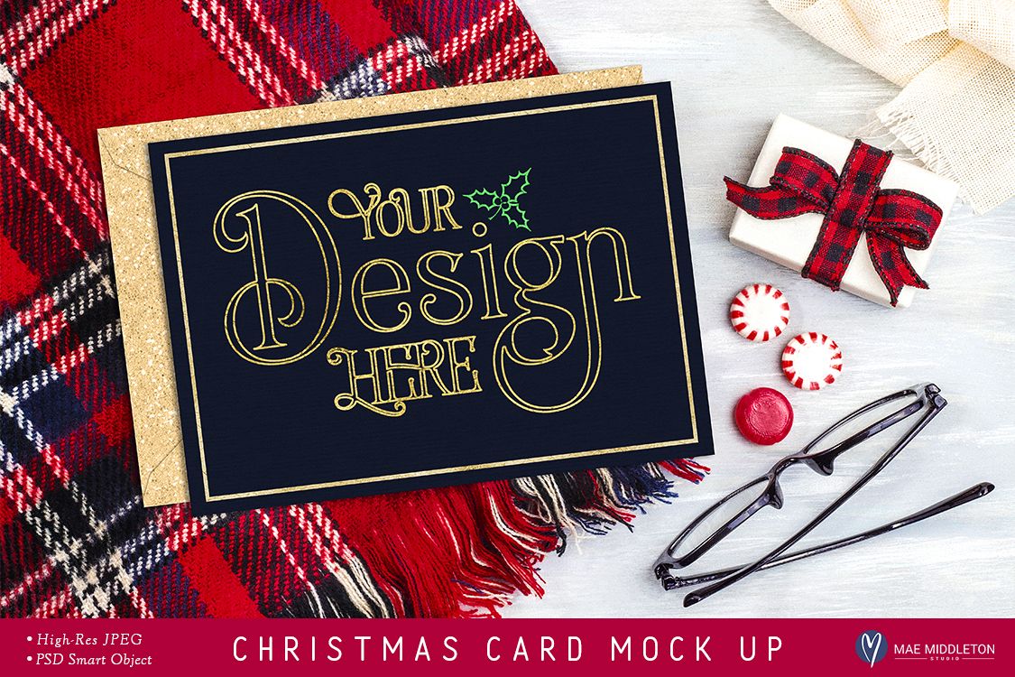 Christmas Card Mock Up example image 1