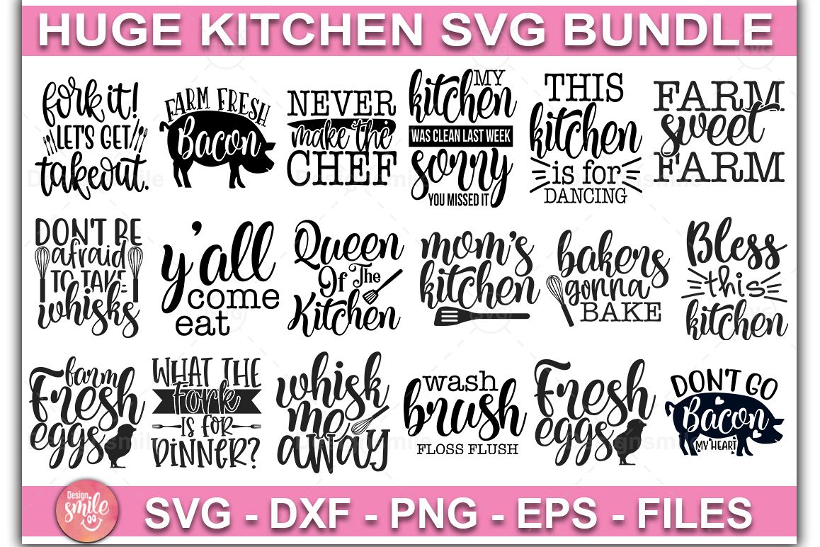 Kitchen SVG Bundle|30 Designs|kitchen towel svg example image 1
