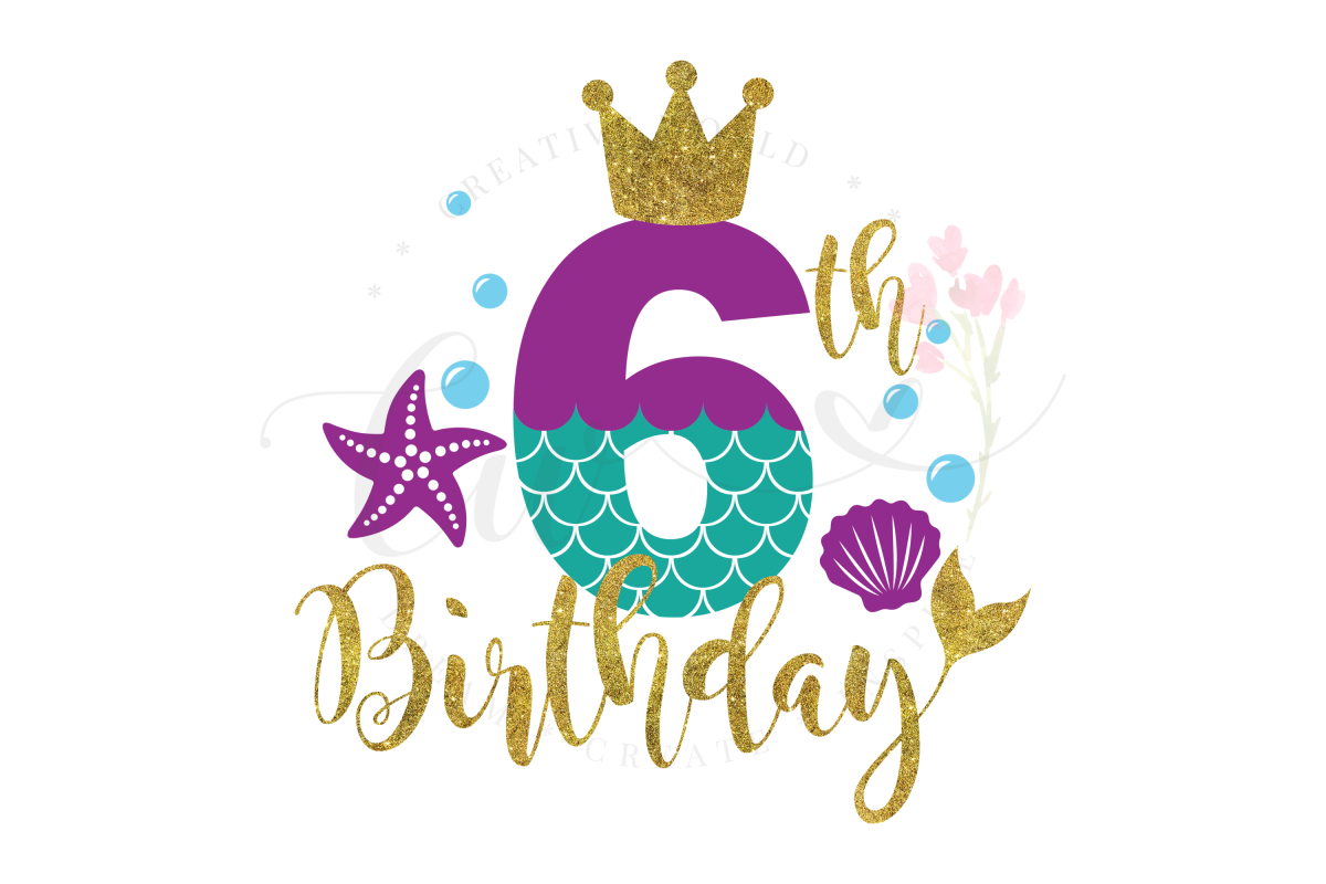 My 6th Birthday Mermaid SVG | Mermaid SVG | Mermaid Birthday