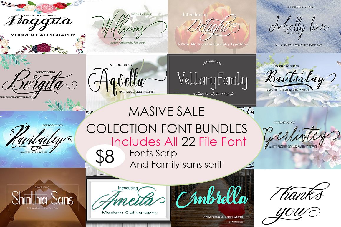 MASSIVE SALE FONT BUNDLES example image 1
