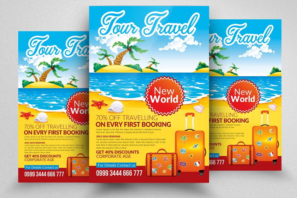 Tour Travel Agency Flyer Template (57663) | Flyers | Design Bundles