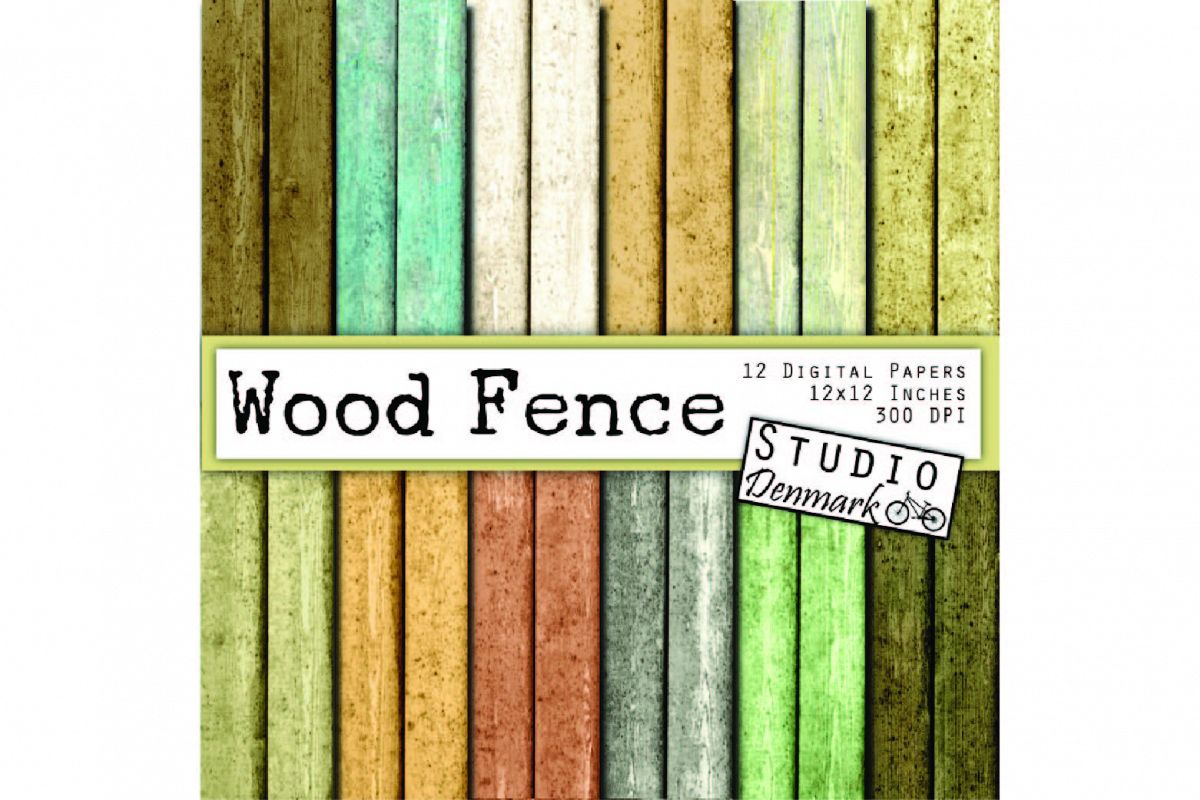 Wood Digital Paper - Distressed Wood Fence Planks example image 1