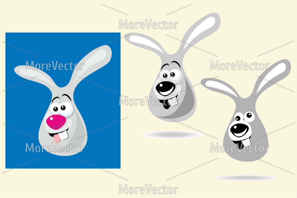 Happy bunny ears and face. example image 1