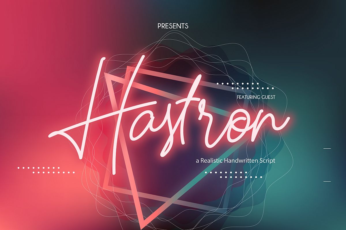 Hastron | Neon Monoline Script example image 1