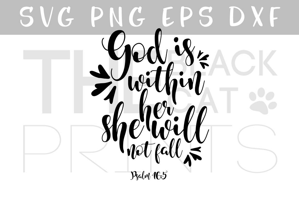 Psalm 46:5 SVG Bible verse SVG PNG EPS DXF example image 1