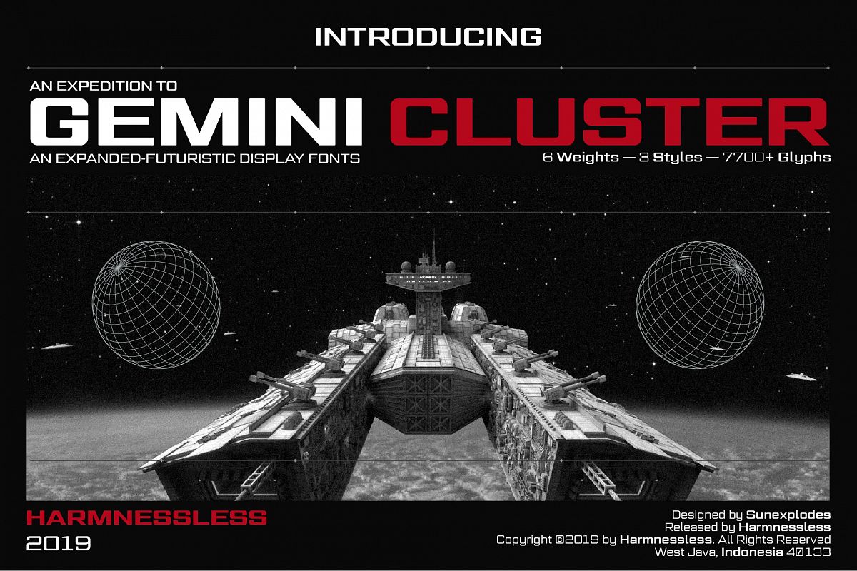 Gemini Cluster - Expanded Futuristic Fonts example image 1