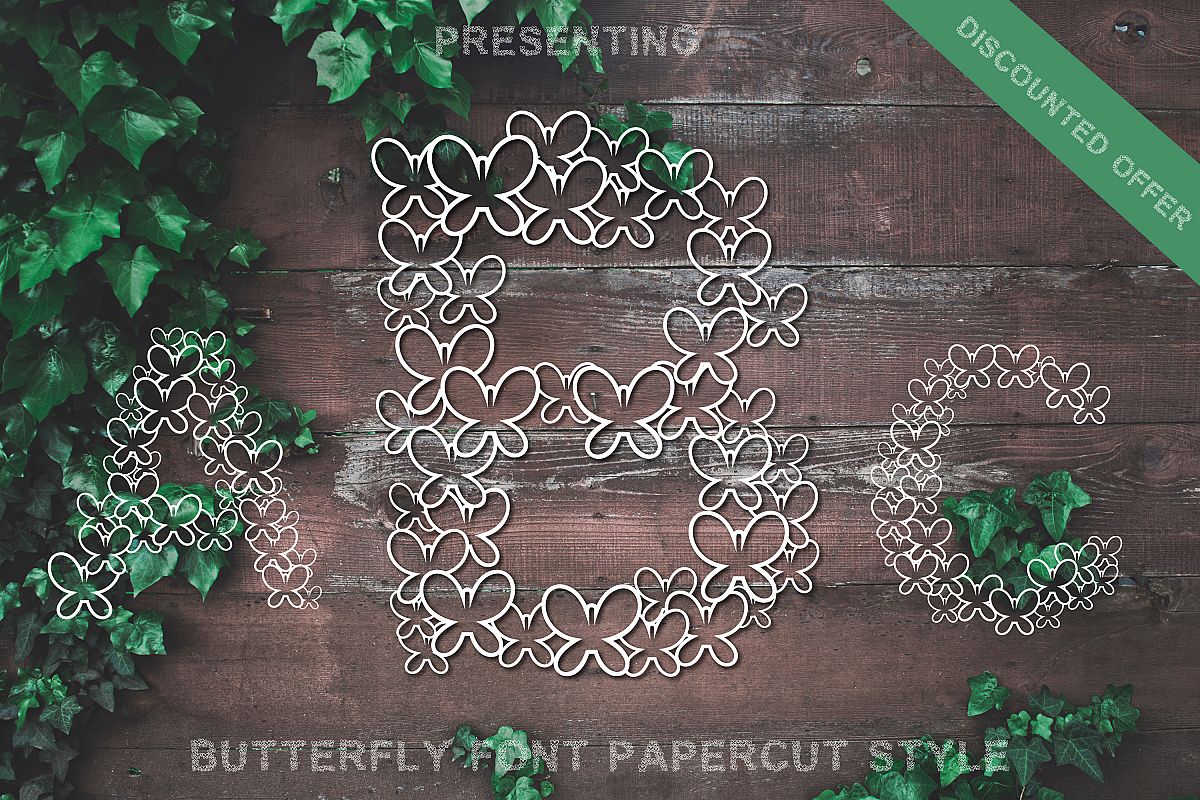 Butterfly Font - Alphabets Butterfly Shapes for Crafters example image 1