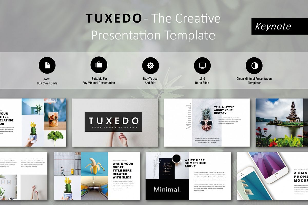 Tuxedo Minimal Keynote Templates example image 1