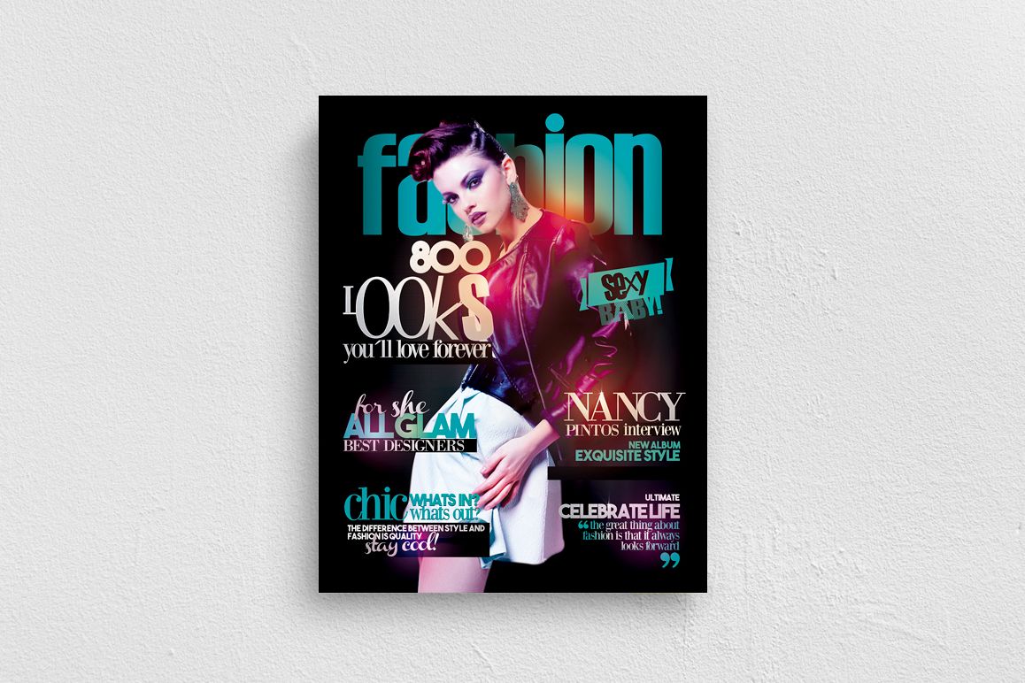 Glam Magazine Cover Flyer Template example image 1