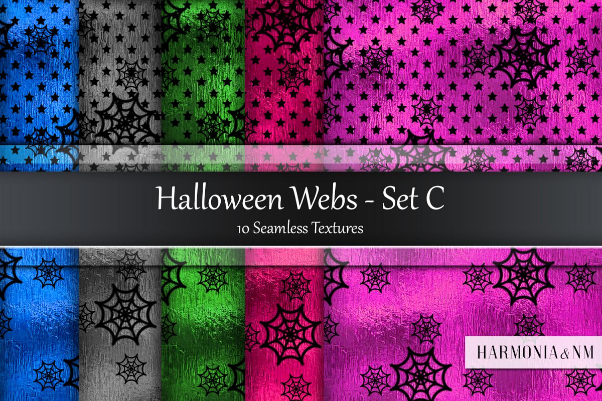 Halloween Webs Set C Seamless Textures example image 1