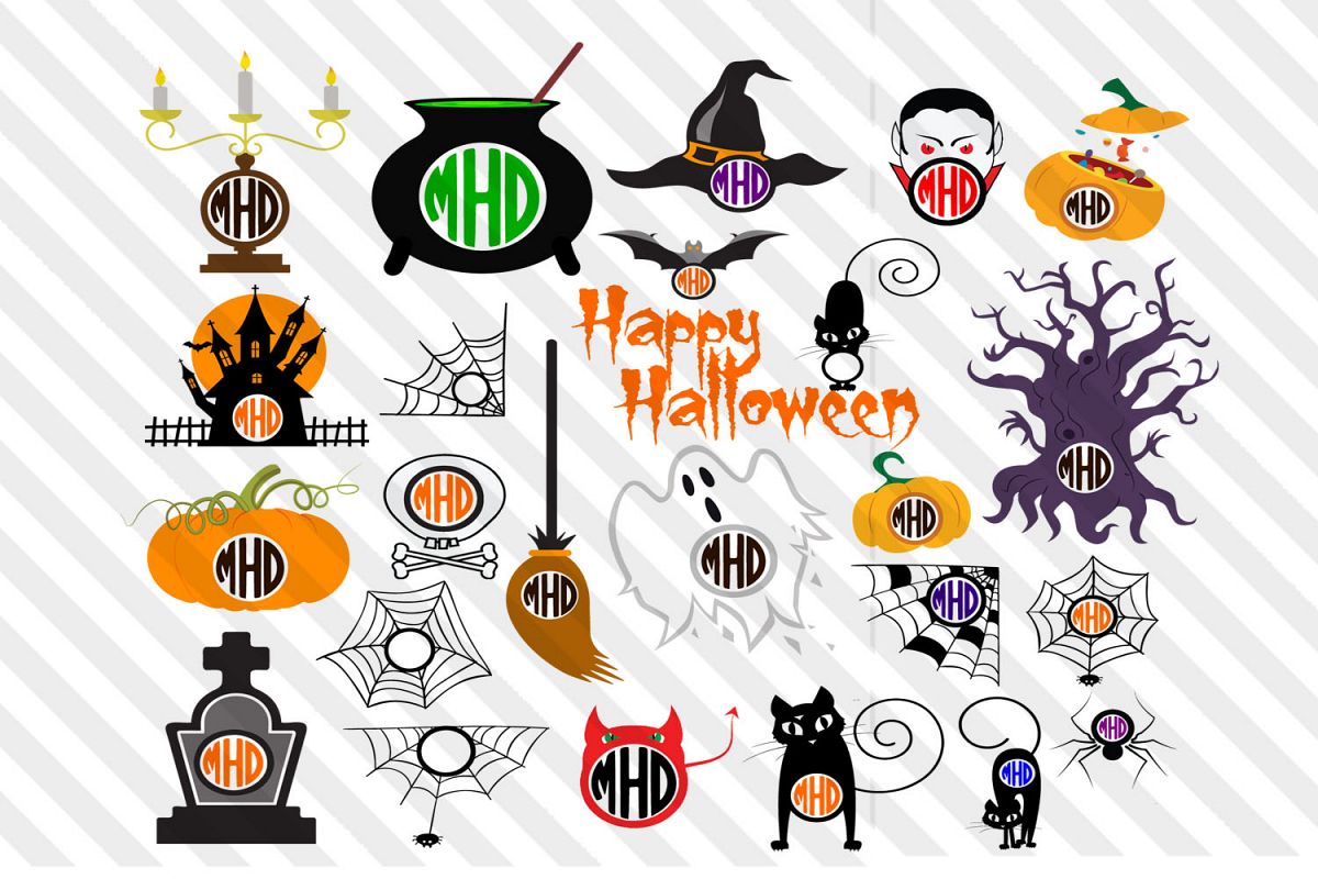 Halloween,pumpkins,Horror,Font,Devils,Vector,logo,clip arts example image 1