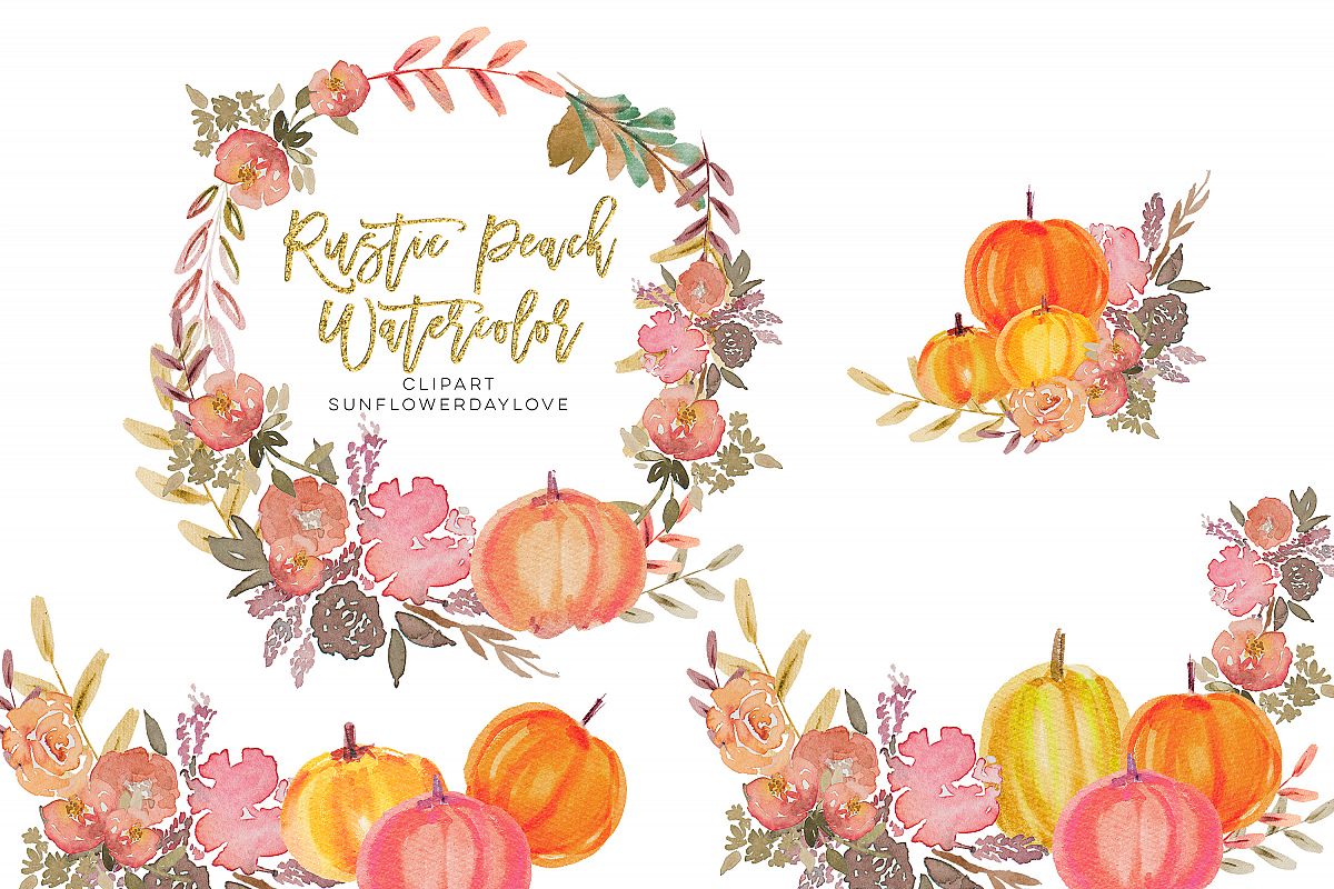 Thanksgiving Pumpkin PNG Clipart, peach pumpkin example image 1