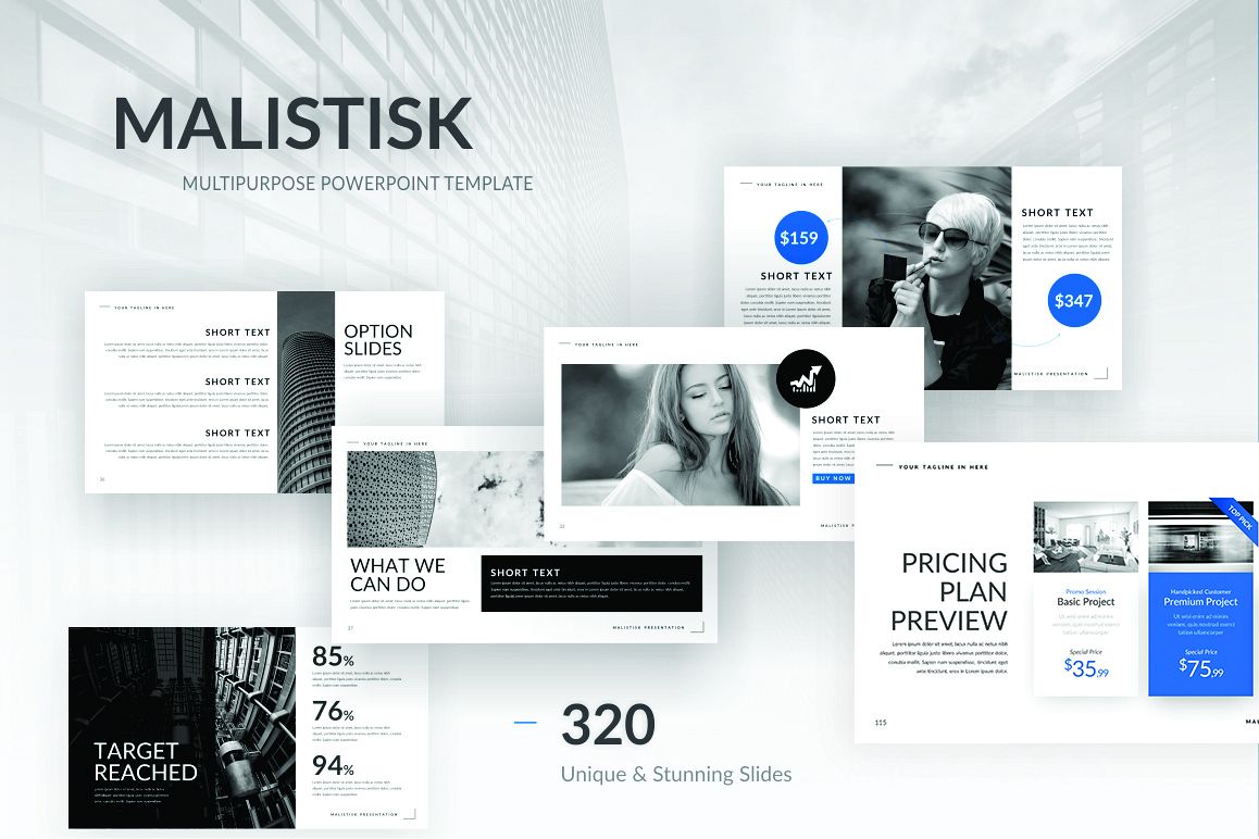 Malistisk Multipurpose Powerpoint example image 1