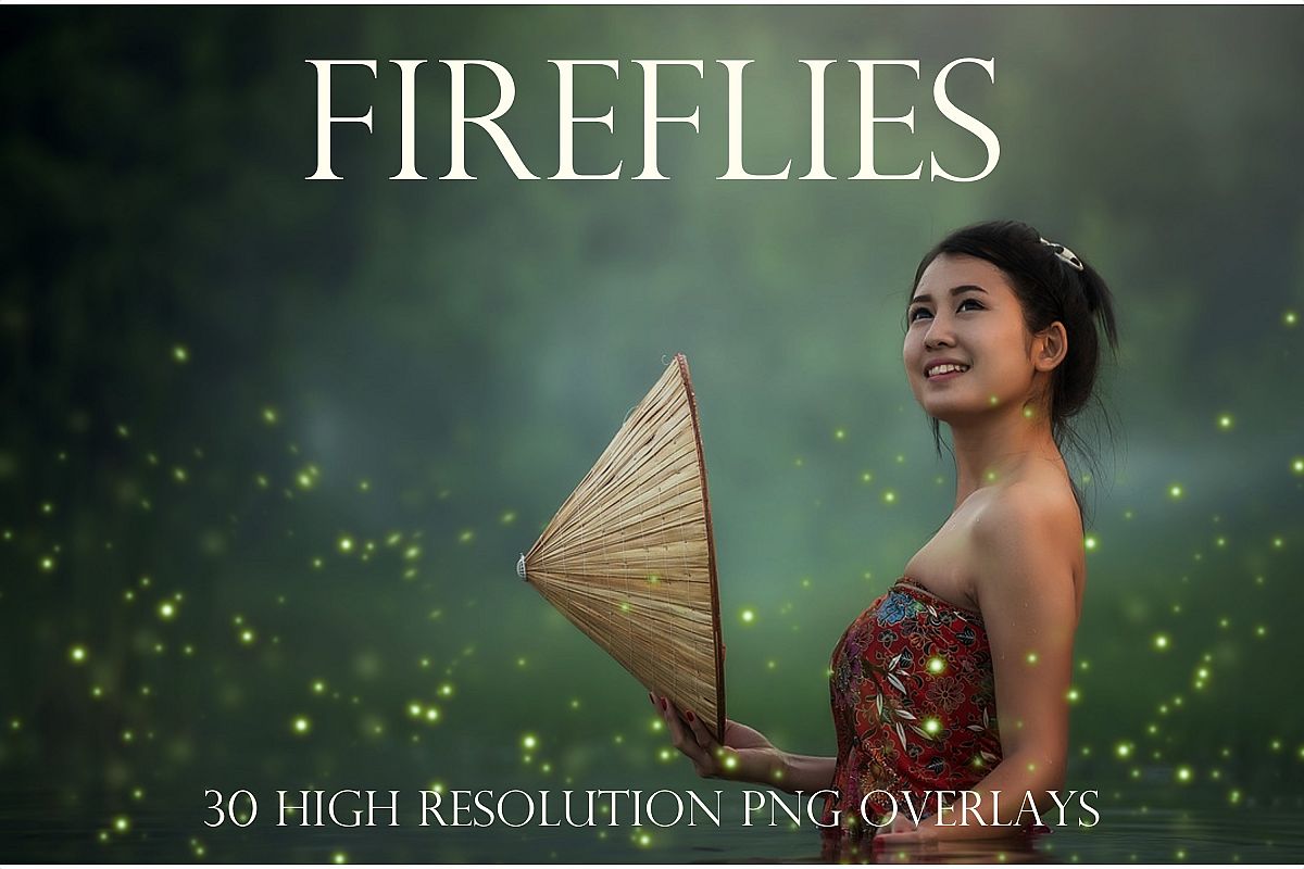 Sparkling firefly photographic overlays example image 1
