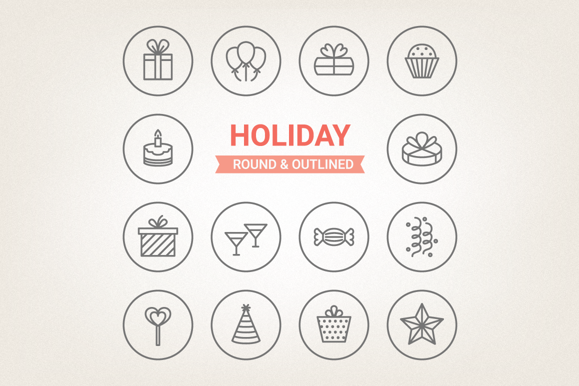 Circle Holiday Icons example image 1