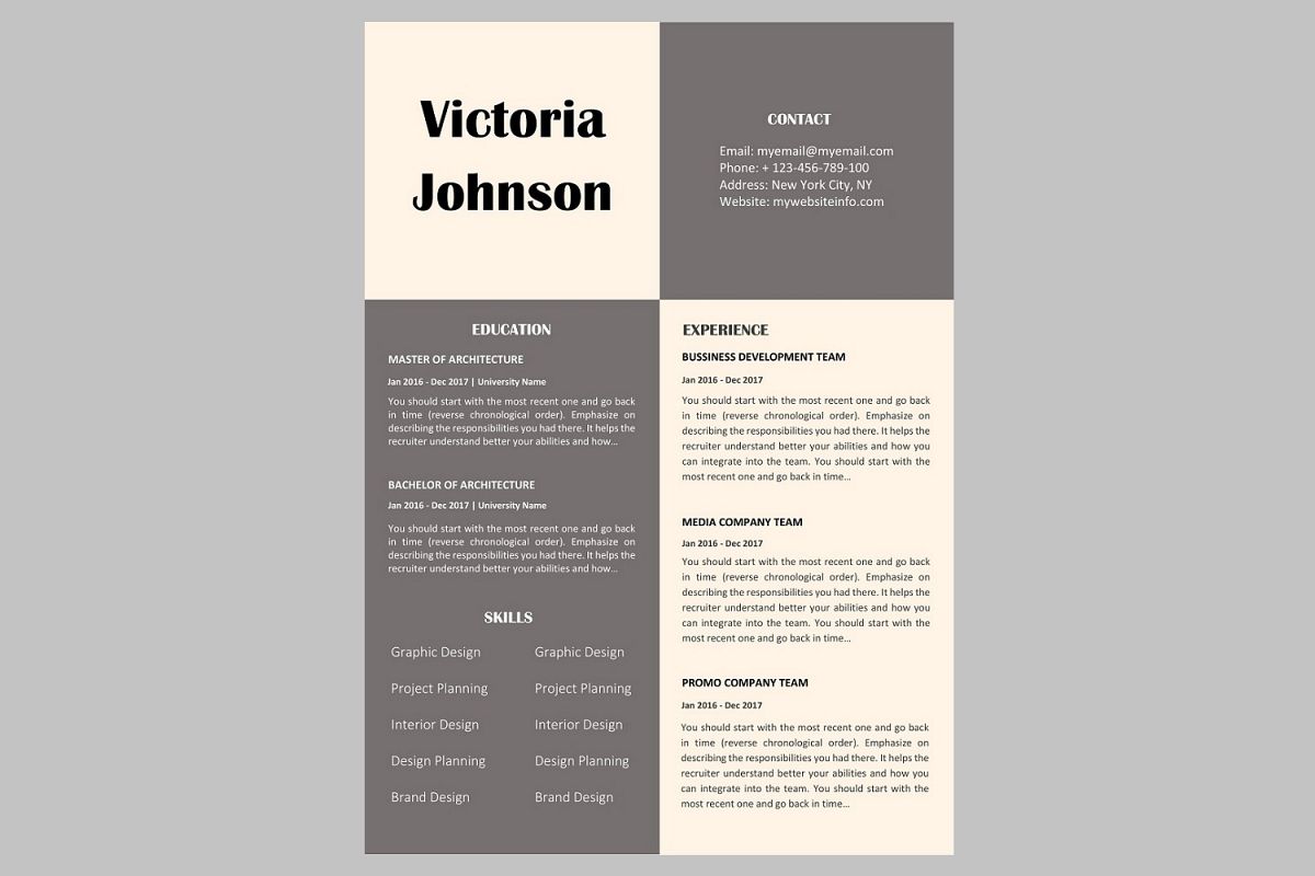 Creative resume template / CV example image 1