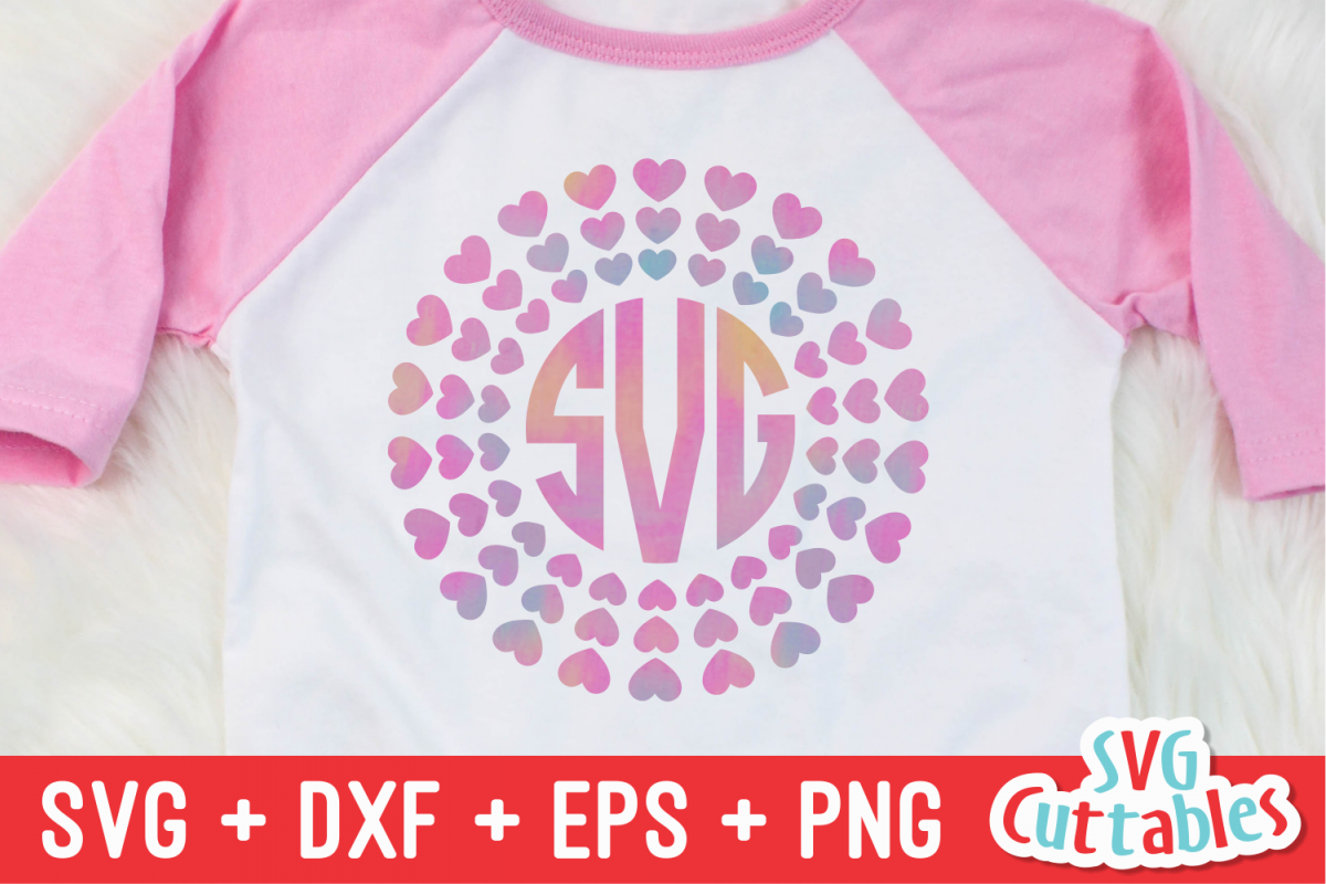 Hearts Monogram Frame| SVG Cut File example image 1