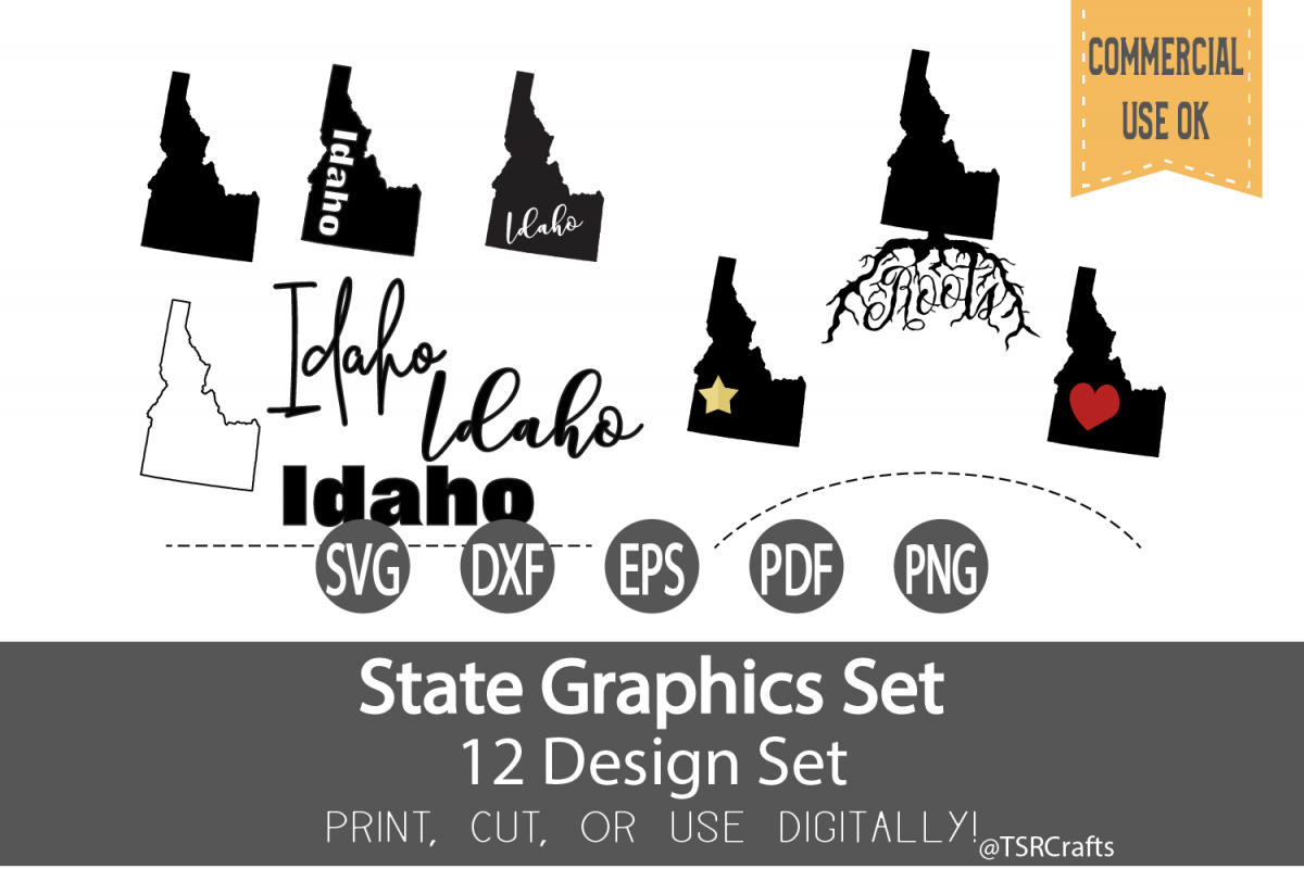 Idaho State Graphics Set - Clip Art and Digital Cut fi example image 1