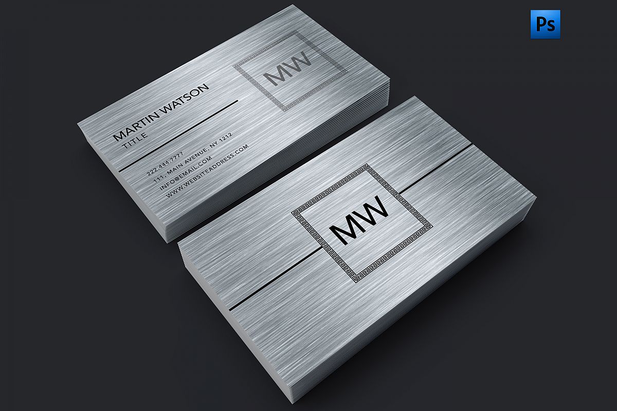 Brush metal finish silver business card (52801) | Business ...