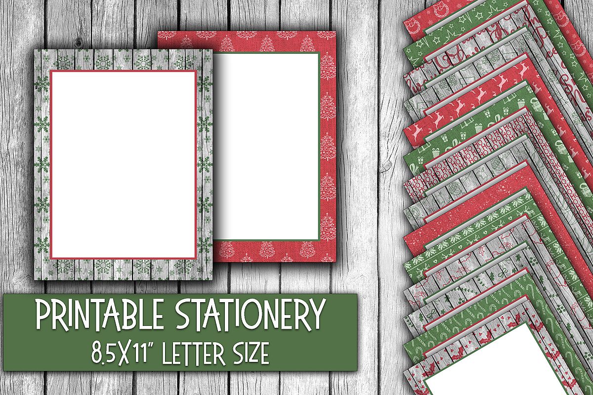 Christmas Stationery - Rustic Christmas Digital Paper example image 1