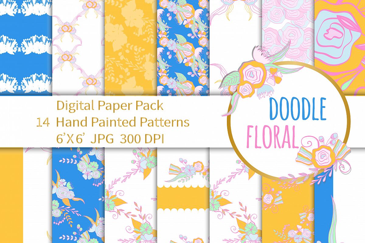Botanical Paper Pack Seamless Patterns example image 1