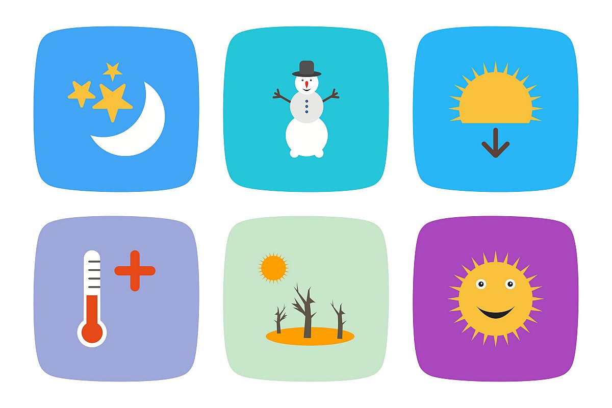 Set Of Weather And Season Icons example image 1