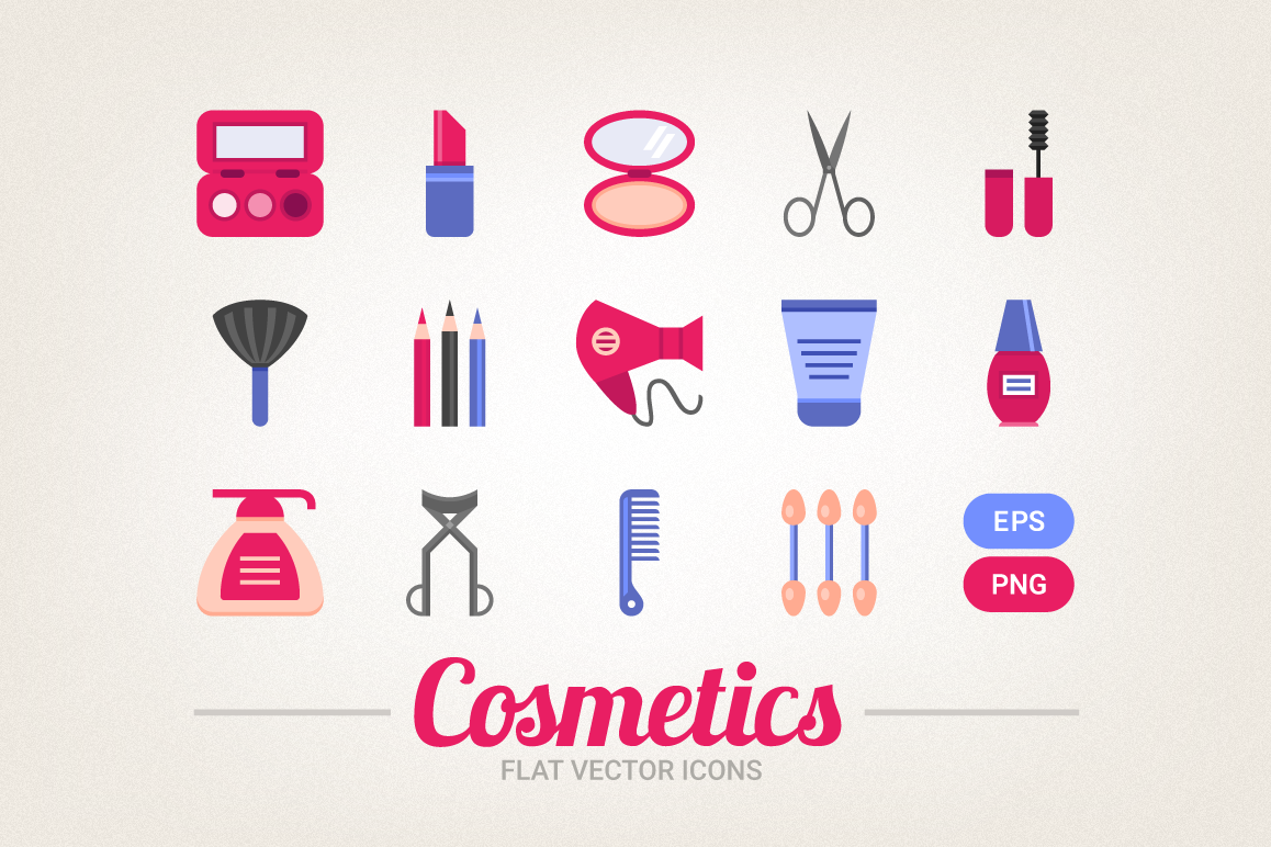 Flat Cosmetic Icons example image 1