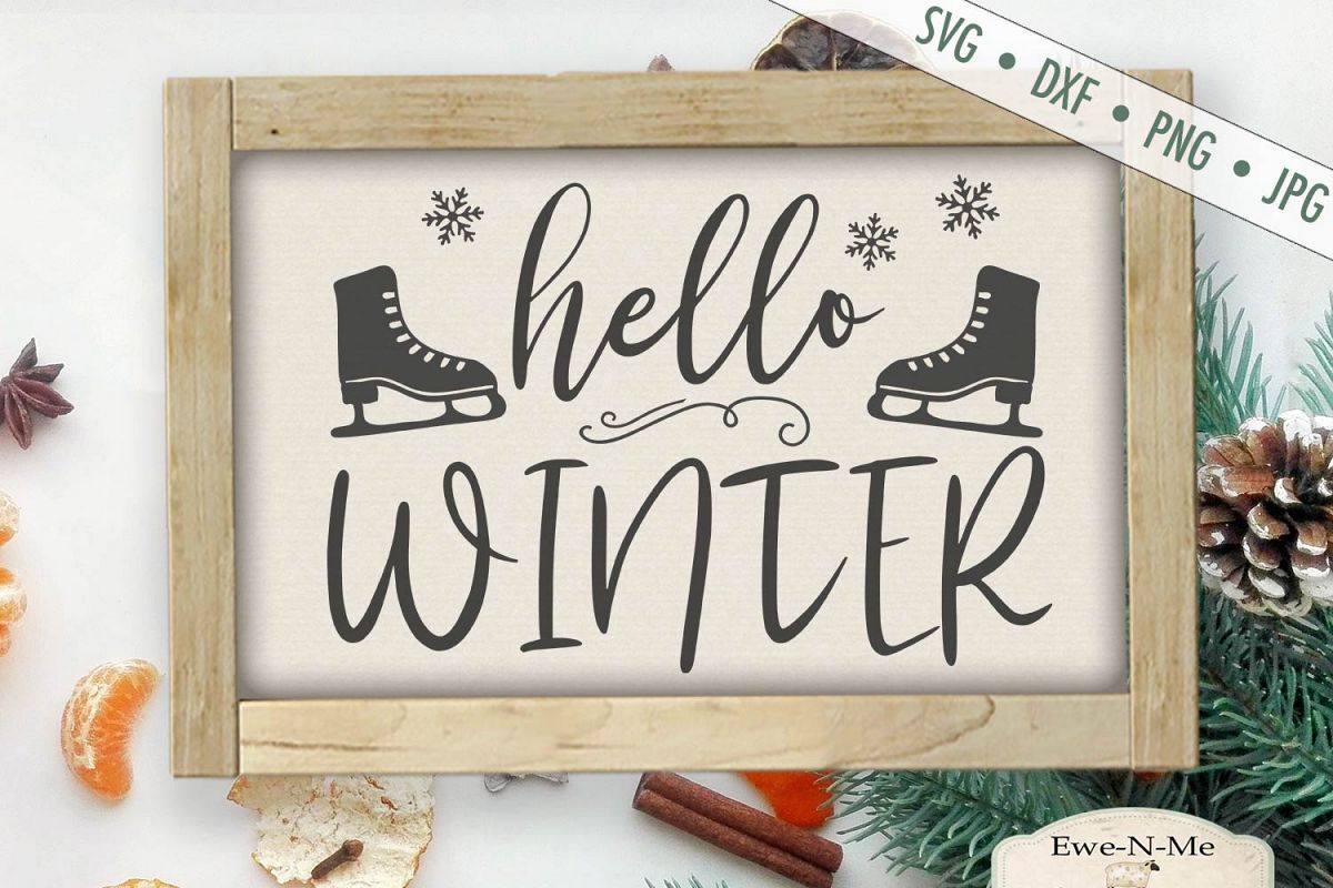 Download Hello Winter Ice Skates Svg Dxf Files