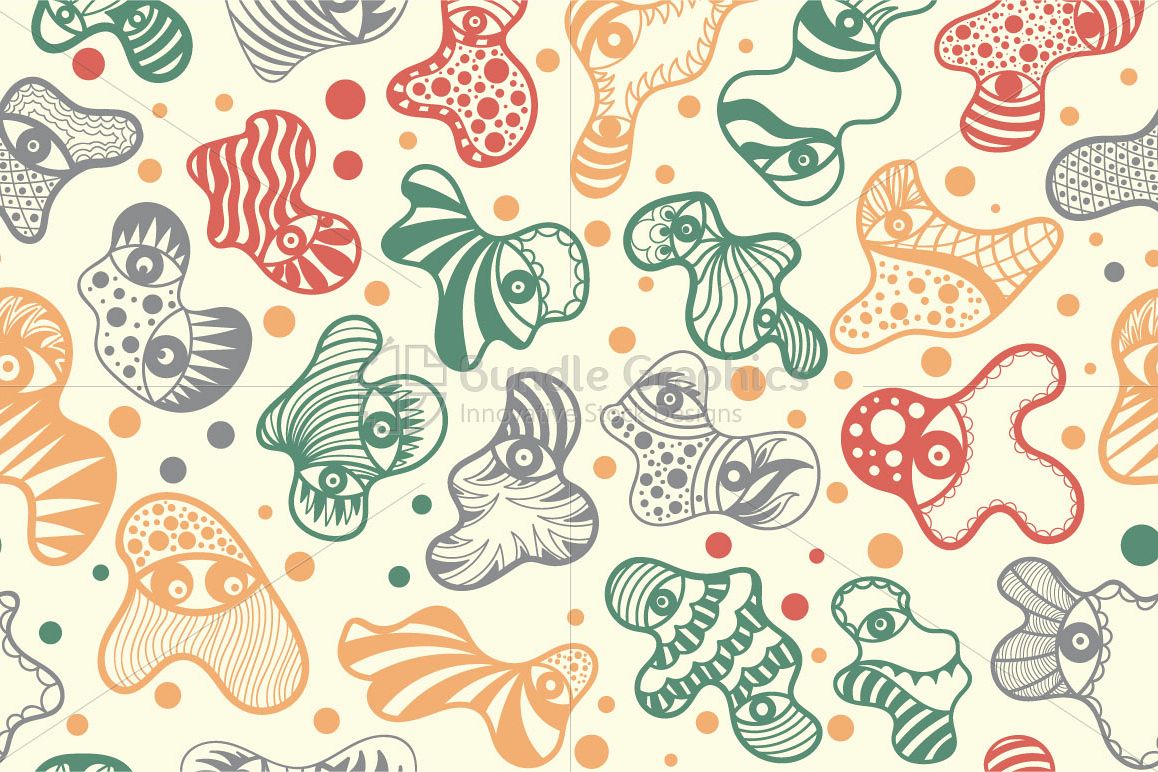 Cute Monsters - Scalable Vector Background example image 1