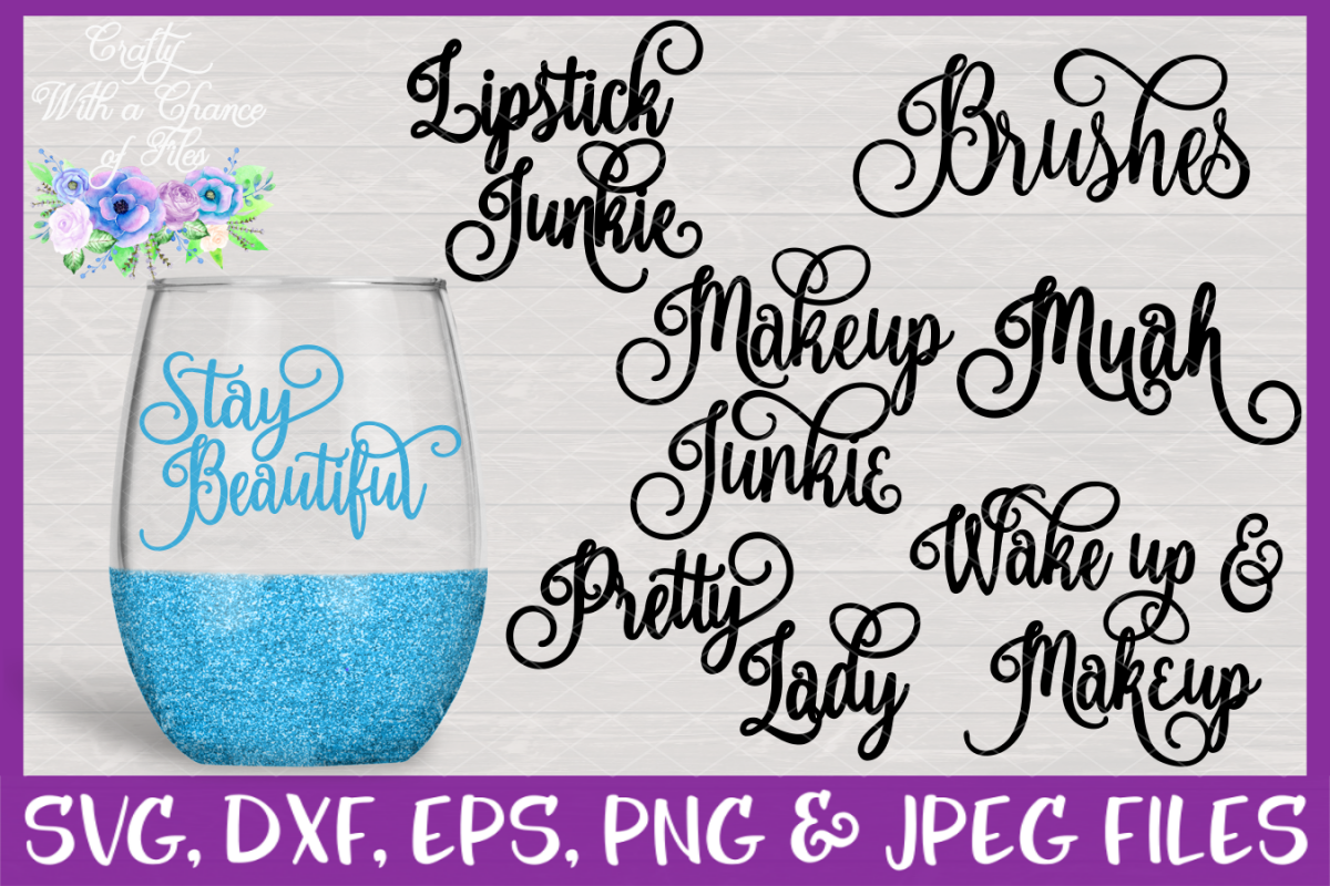 Download Makeup Words SVG Bundle - Brush Holder Design