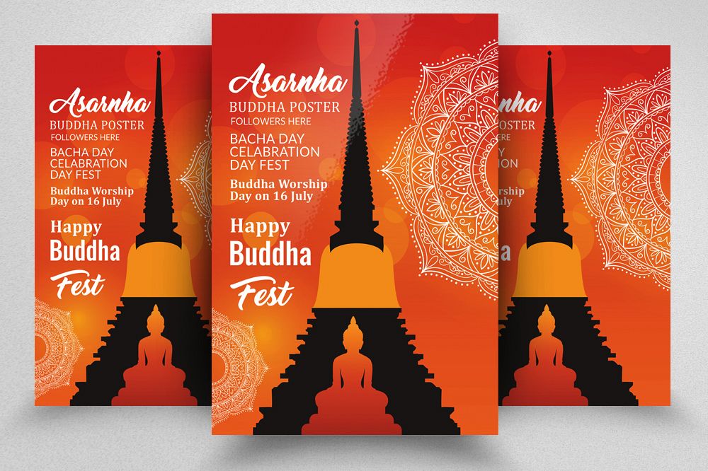 Asarnha Bucha Flyer Template example image 1