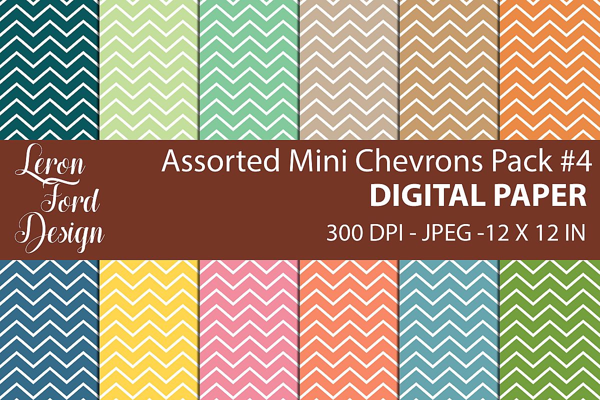 Assorted Mini Chevrons Pack #4 Digital Paper example image 1