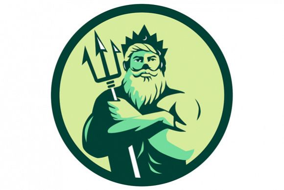 Triton Arms Crossed Trident Circle Retro example image 1