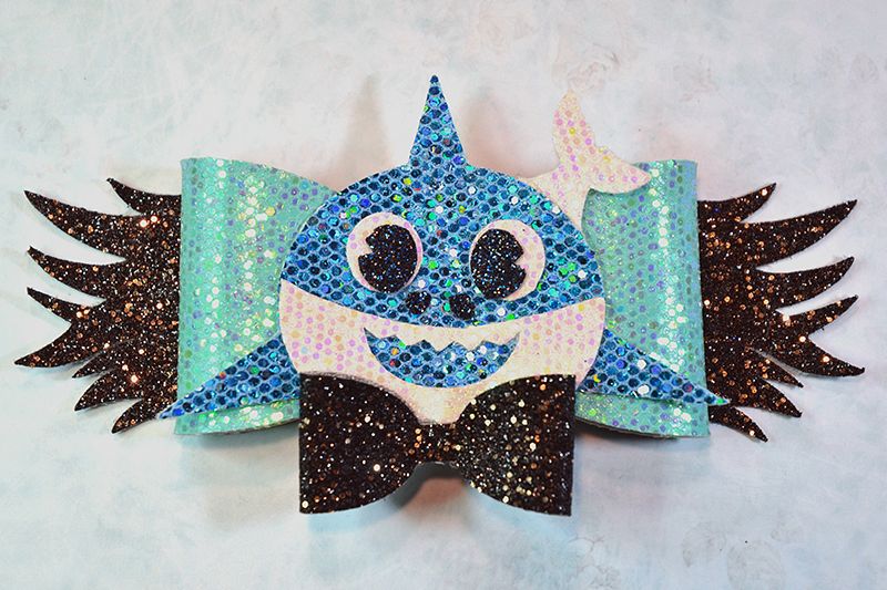 Hair bow template SVG, DIY leather bow template example image 1