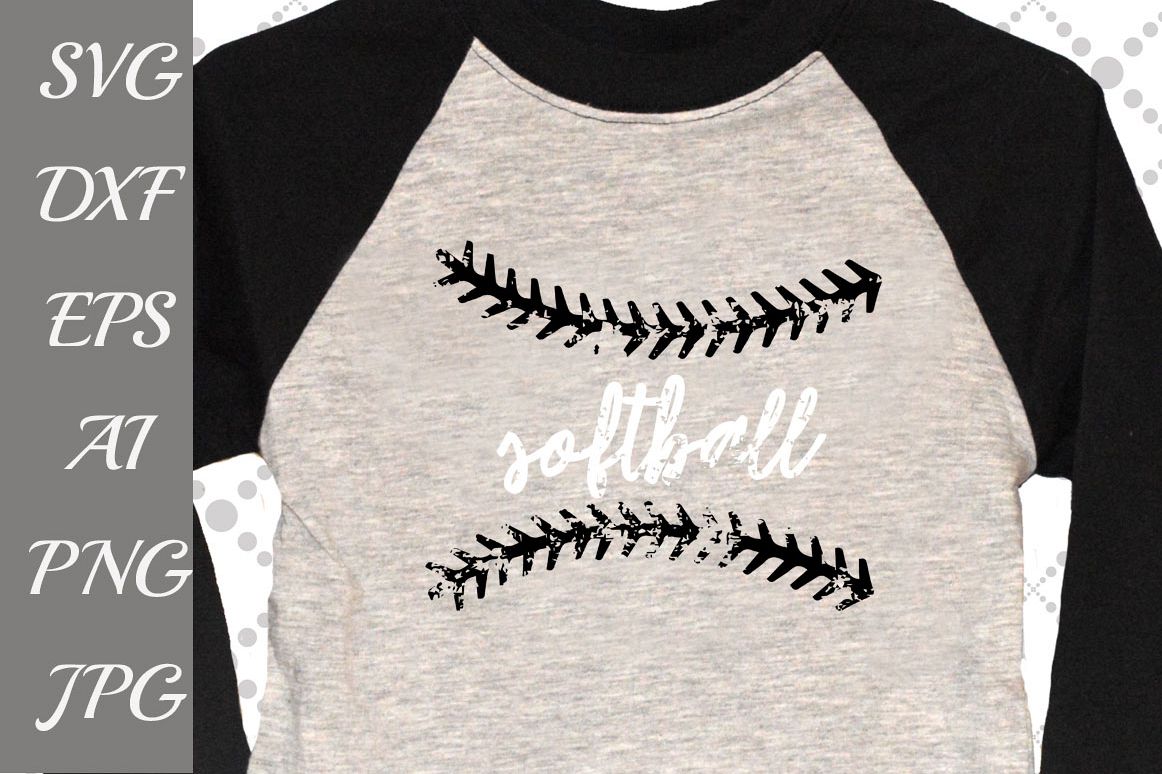 Softball Svg: "GRUNGE SVG" example image 1