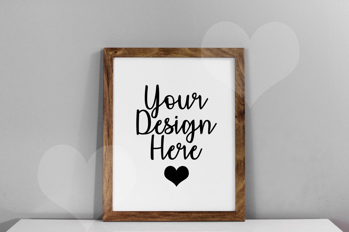 Styled Frame Mockup, Dark Oak Frame Mockup, Stock Photo example image 1
