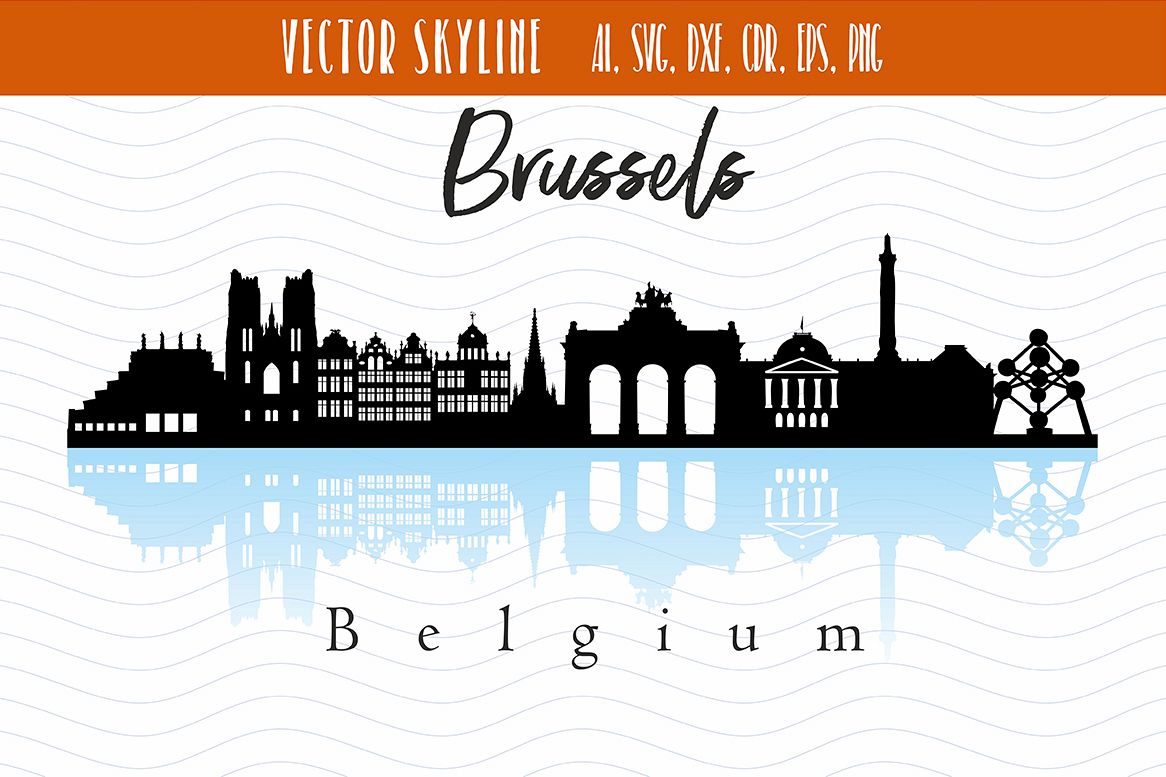 Brussels City Skyline SVG example image 1