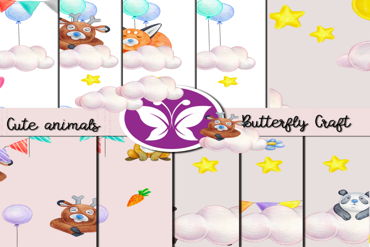 CUTE ANIMALS collection , Animals Digital Paper example image 1
