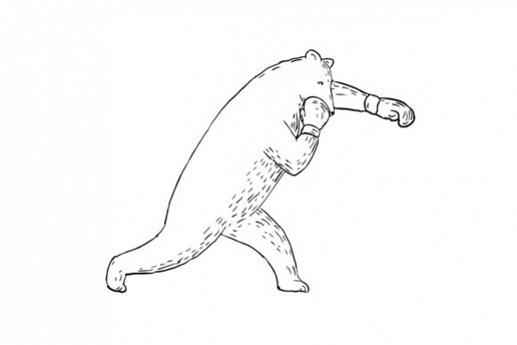 Kodiak Bear Left Straight Punch Drawing example image 1