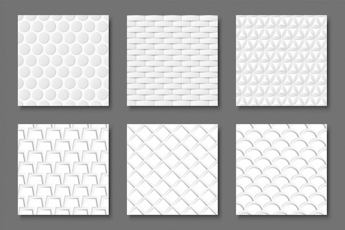 Seamless white geometric textures example image 1