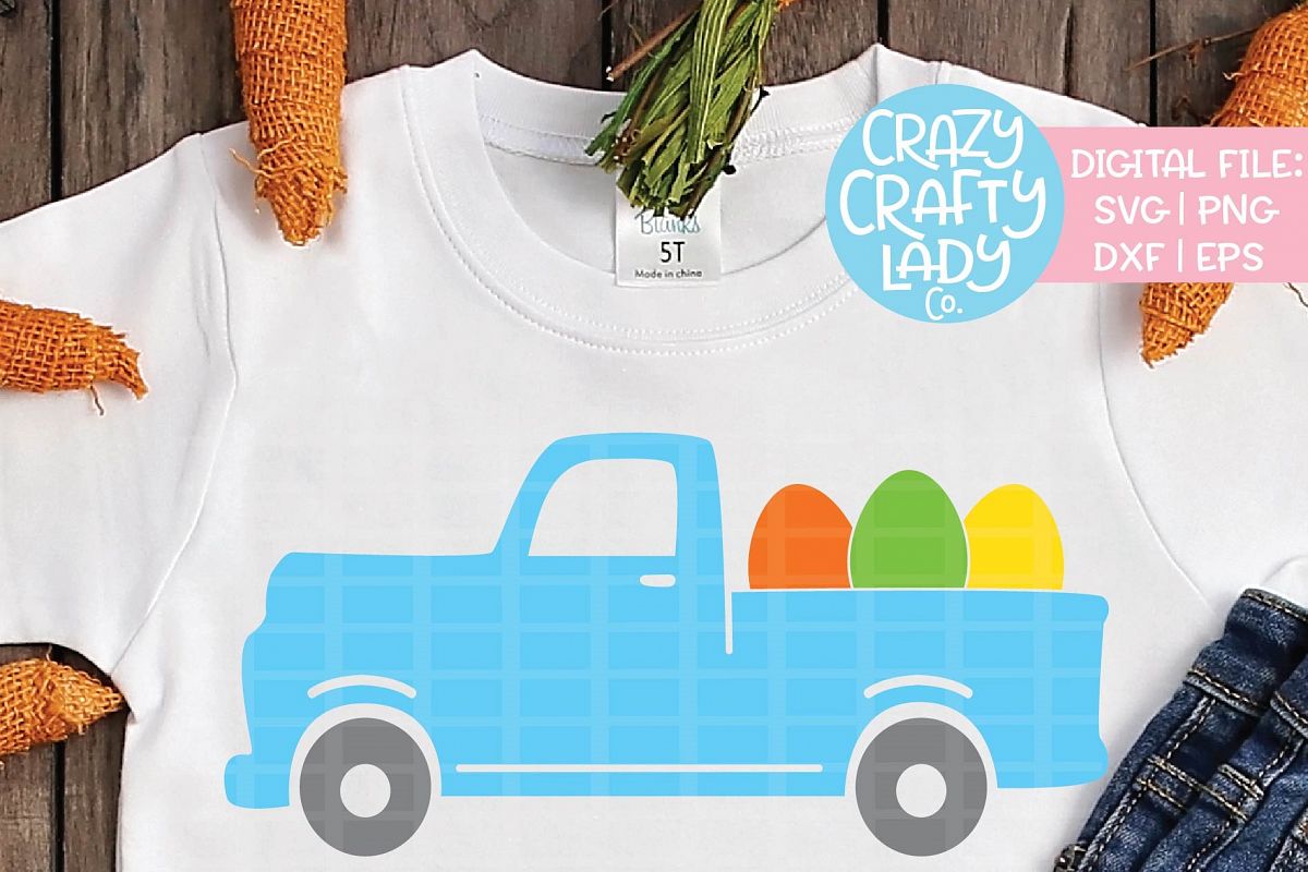 Easter Egg Truck SVG DXF EPS PNG Cut File example image 1