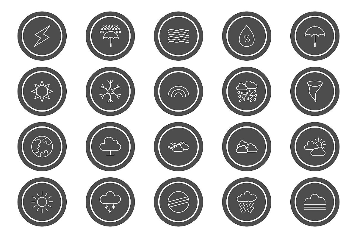Set Of Weather And Season Icons example image 1