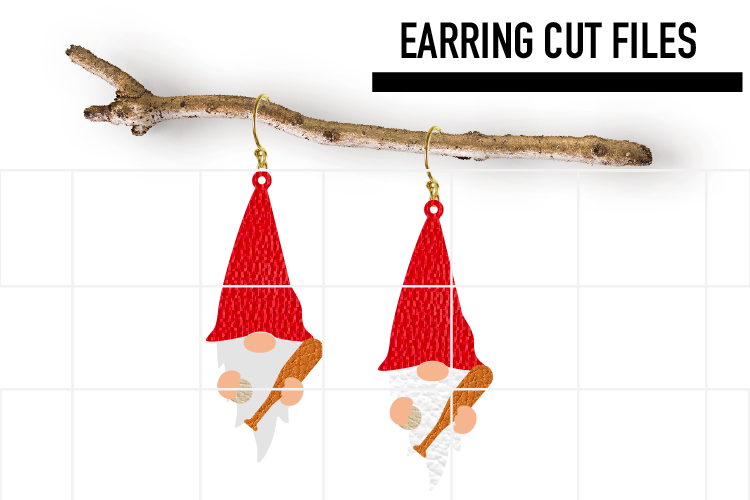 Gnome Baseball Earrings Svg / Earrings Template example image 1