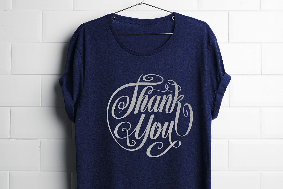 Thank You Lettering Circle Shape SVG example image 1