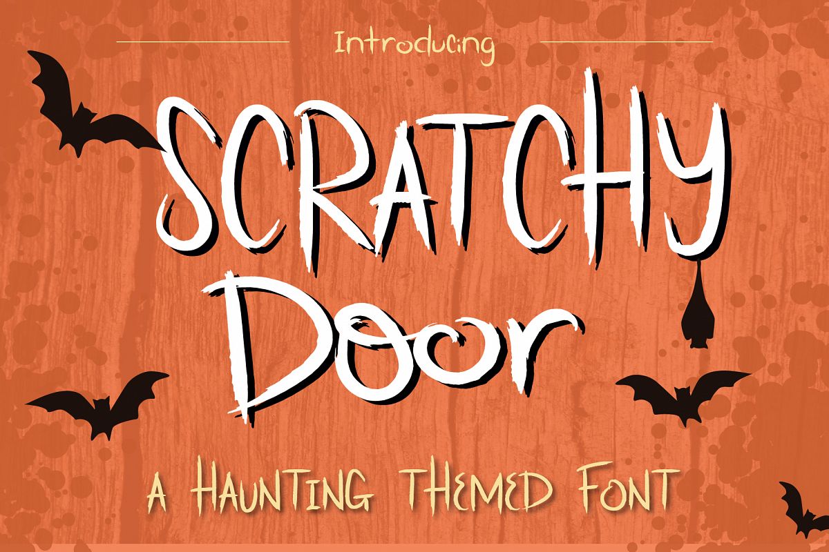 Scratchy Door Halloween Font example image 1